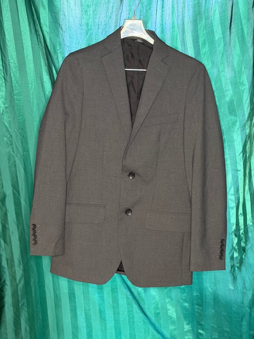 Haggar Men's Gray Modern Blazer 34R with Patterned Lining
